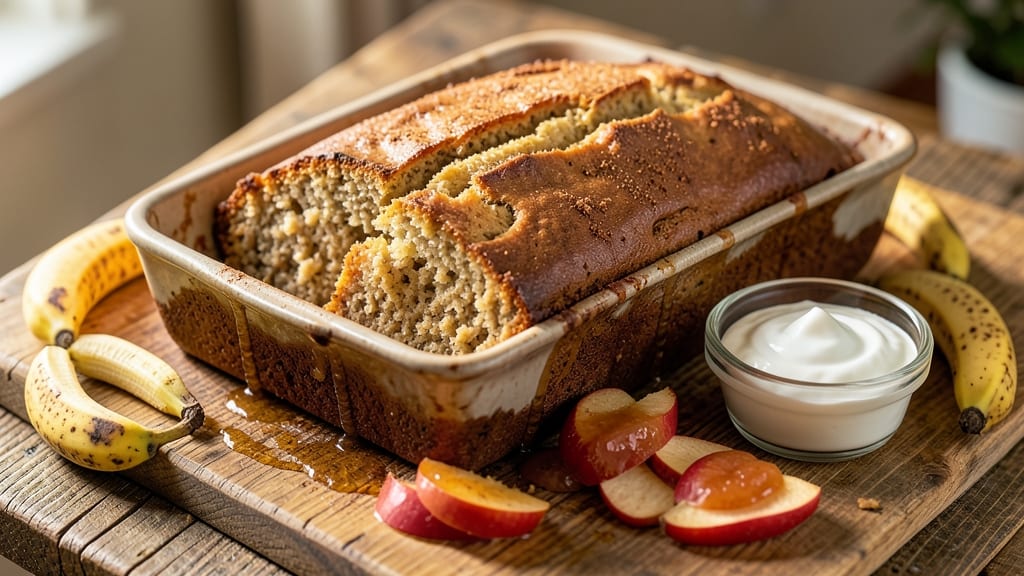Banana Bread Recipe With Greek Yogurt and Applesauce: Ultra-Moist Crumb With No Added Fat