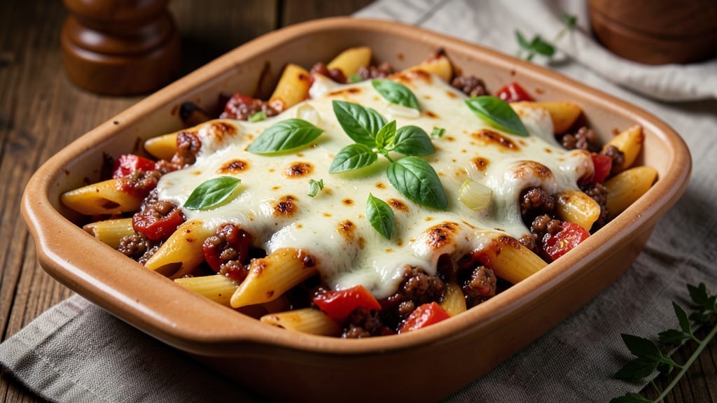 Baked Penne Pasta With Meat Sauce Recipe: One-Pan Weeknight Dinner With Hearty Flavor