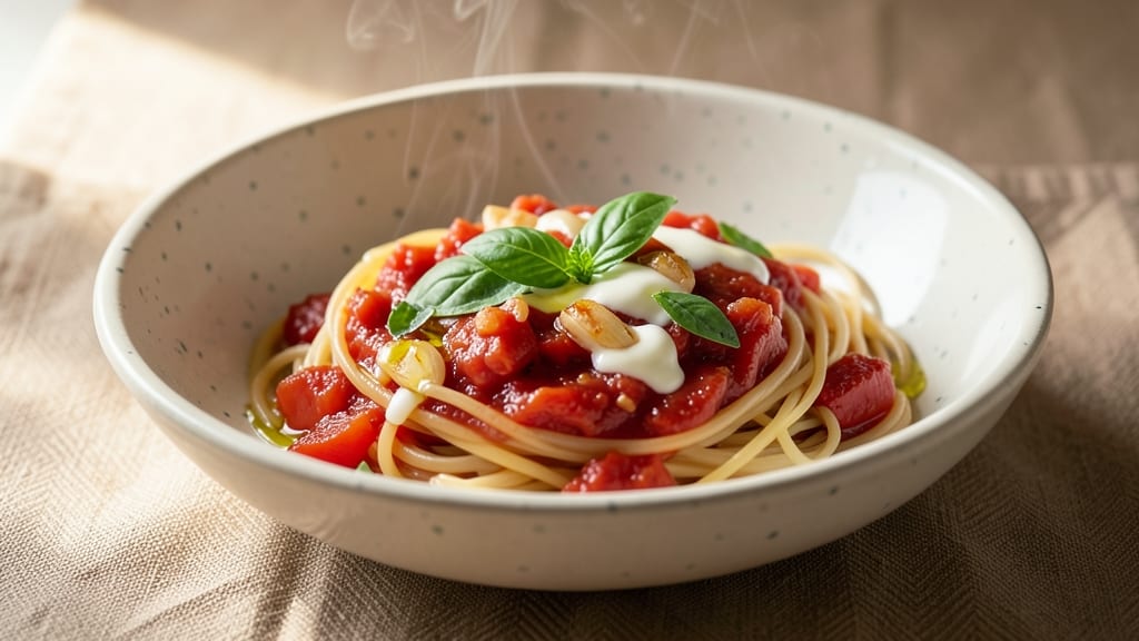 Angel Hair Pasta Sauce Recipe: Lightened Tomato Cream With Fresh Basil Zing