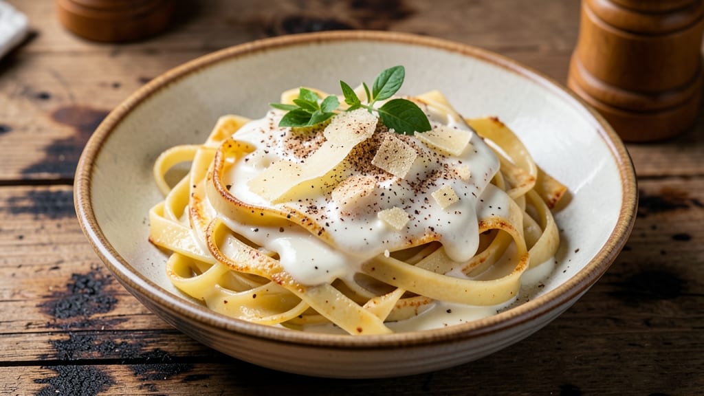 Authentic Italian White Sauce Pasta Recipe: Al Dente Noodles in Rich, Nutty Parmesan Cream
