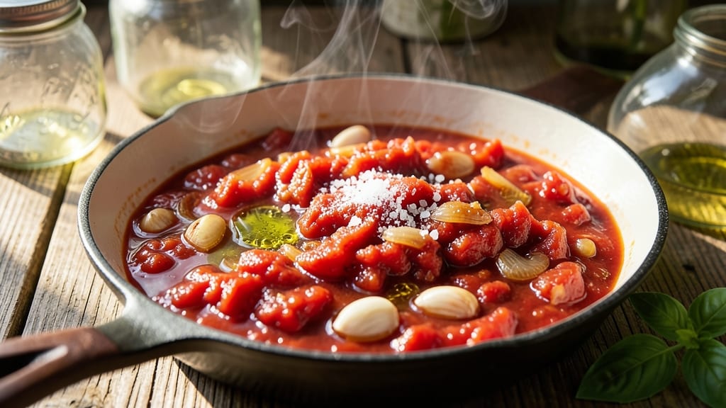 Basic Tomato Sauce Recipe for Canning: Sterilized Jars and Long-Lasting Flavor