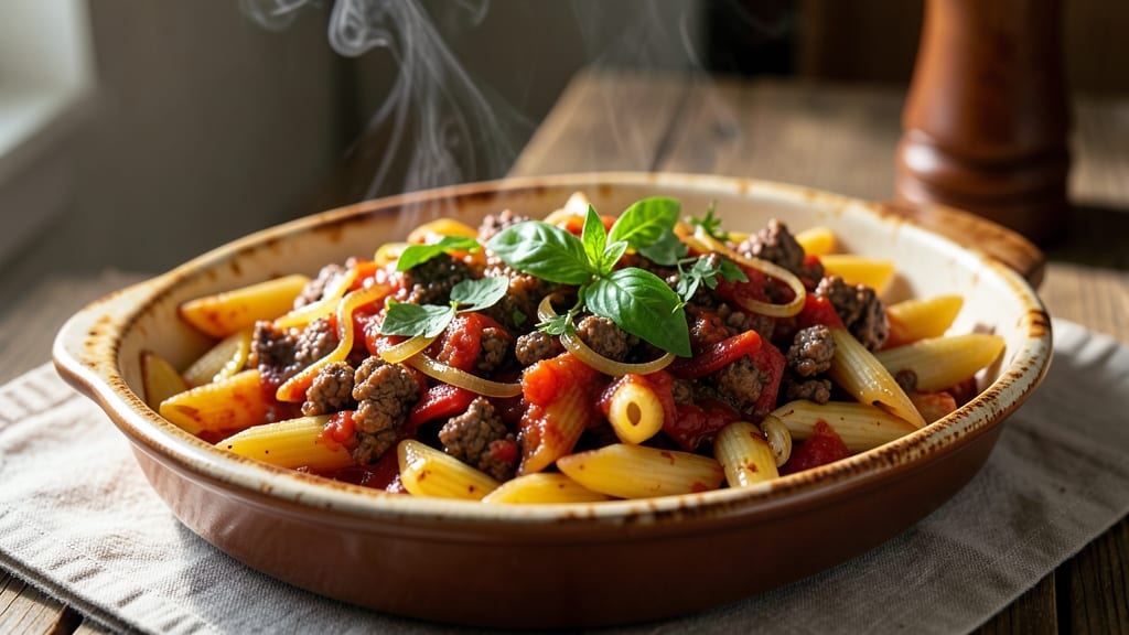 Baked Penne With Meat Sauce Recipe: Slow-Simmered Umami Pasta With Crispy Breadcrumbs