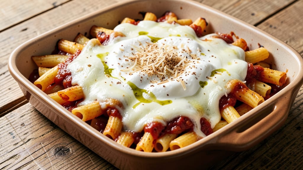 Baked Rigatoni Recipe with Jar Sauce: One-Pan Cheesy Comfort in 25 Minutes