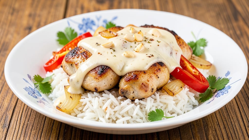 Arroz Con Pollo Cheese Sauce Recipe: One-Pot Creamy Rice with Melty Edamame Cheese