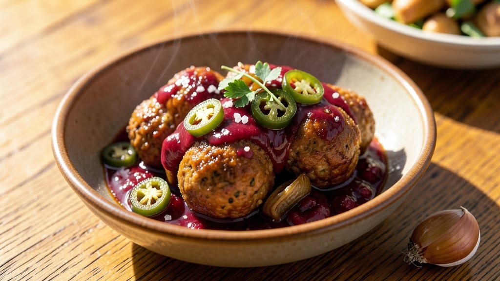 Amylu Cranberry Jalapeño Meatballs Sauce Recipe: Sweet-Spicy Umami Glaze for One-Pot Magic