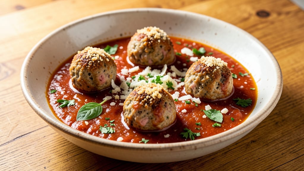 Authentic Italian Meatballs in Tomato Sauce Recipe: Herb-Packed Bites with Homemade Ragù Depth
