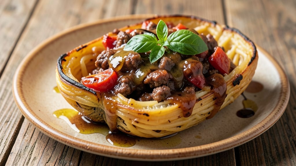 Baked Spaghetti Squash Recipe with Meat Sauce: One-Pan Pasta-Like Comfort