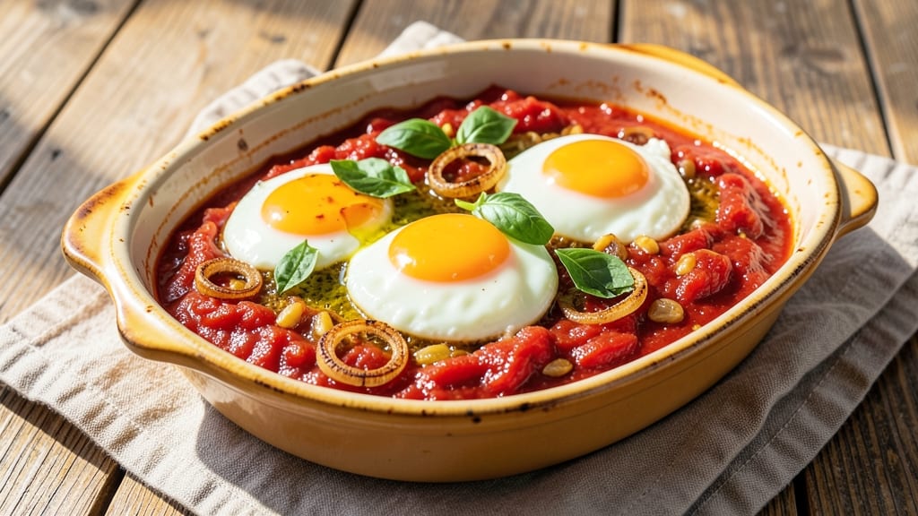 Baked Eggs in Tomato Sauce Recipe: Sunny Yolk Magic With Herby Umami Depth